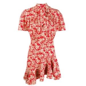 Sandro Paisley Print Short Dress In Rouge: SZ 36